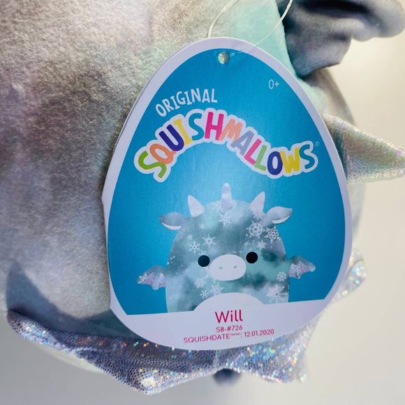 Squishmallow Will Dragon 12" Plush Green Furry Belly Cloudy Sky Camo Animal Soft - Picture 4 of 13